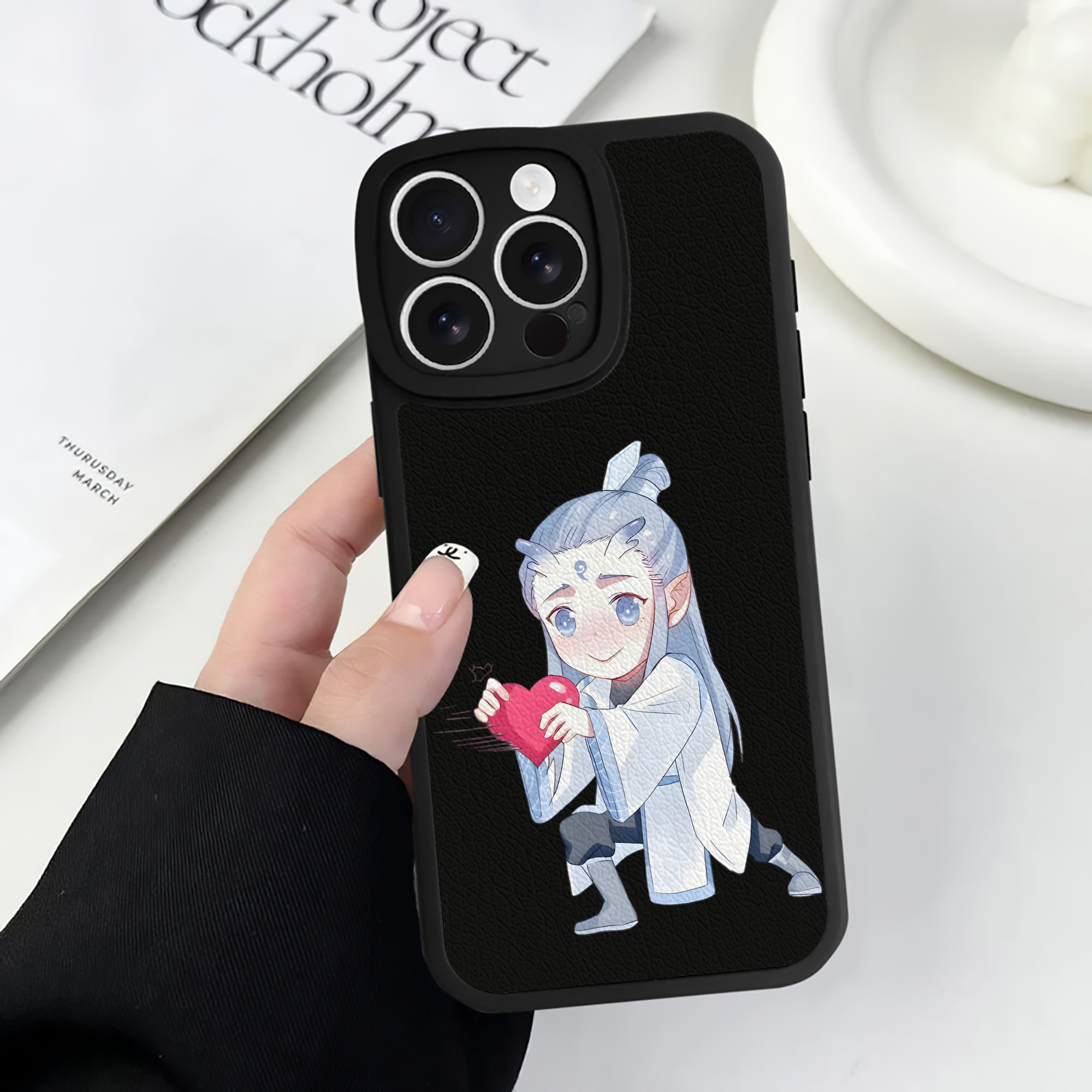 （画像用） Ne Zha 2 ナタ 魔童の大暴れ 【iPhone 16シリーズ対応】シリコンスマホケース（レザー調） 材質：シリコン